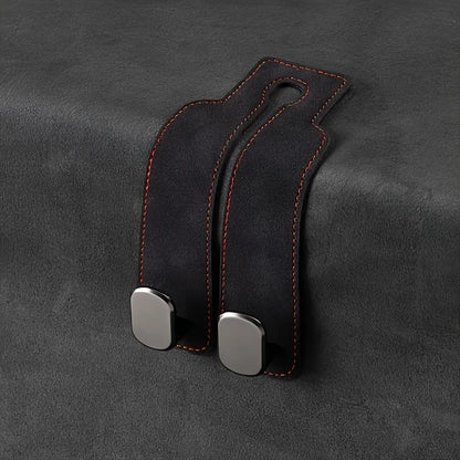 Car Purse Hook for Headrest - Premium Leather & ABS -Duty Hooks, Easy Install Car Seat Back Storage Hook