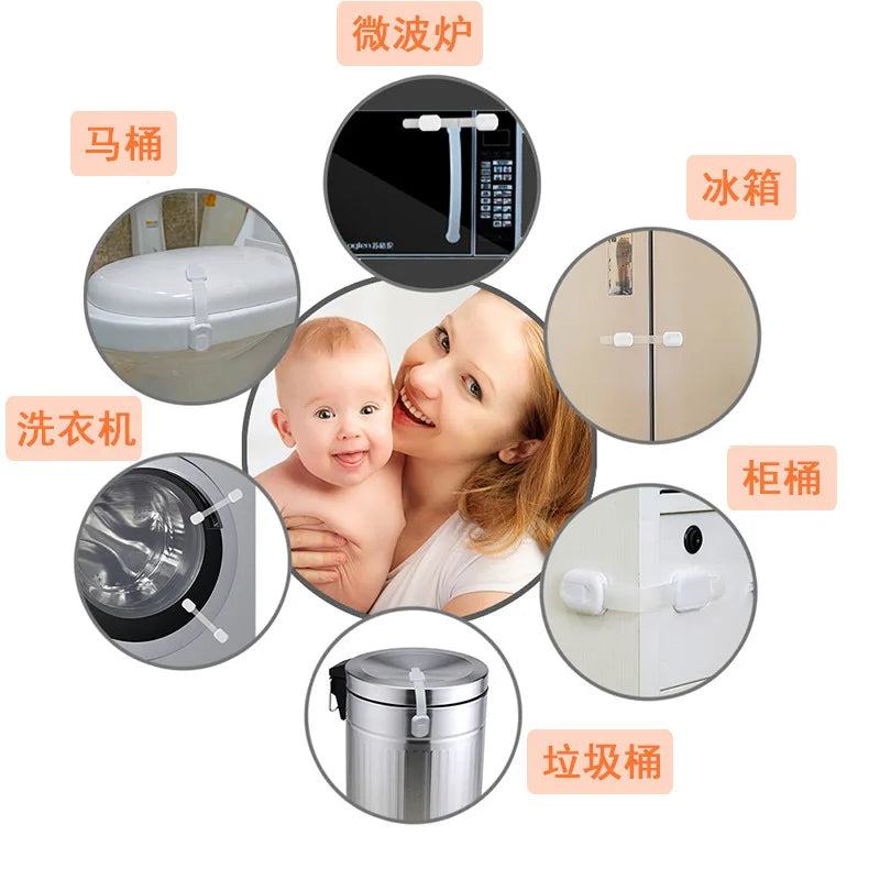 Child Safety Lock Baby Drawers Locker Closet Refrigerator Toilet Security Accessories Adhesive Pads Window Limiter Closure Kids