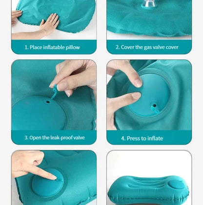 Press Inflatable Pillow Portable Outdoor Travel Pillow Waist Pillow Neck Protector Inflatable U Shaped Pillow