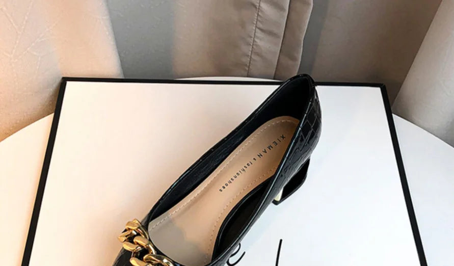 Office Shoes For Women 2024 Ladies Summer Footwear With Medium Heels Pointed Toe Luxury Leather Casual Comfortable And Elegant A