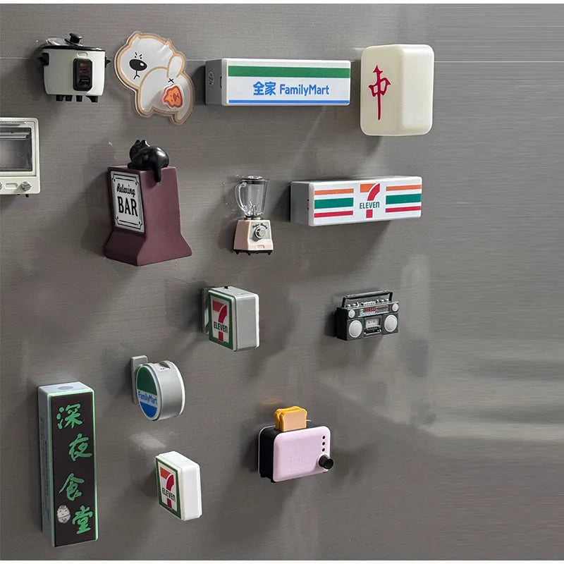 New Convenience Store Refrigerator Stickers Magnetic Fridge Stickers Lightbox Toy Model Light Signs Home Decorative Ornaments