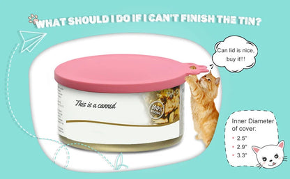 Reusable Pet Food Can Cover and Spoon Portable 2pcs/set  Dogs Cat Storage Tin Cap Lid Seal Cover Health Pet Supplies Pet Lids Ca