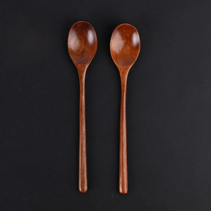 6pcs Wooden Spoon Nanmu Old Lacquer Spoon Tableware Creative Household Old Lacquer Spoon Wooden Small Spoon