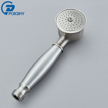 Brushed Nickle Hand Held Shower Head Handshower Head 100% Copper Head Faucet Accessory Single Function Shower Head Shower Hose
