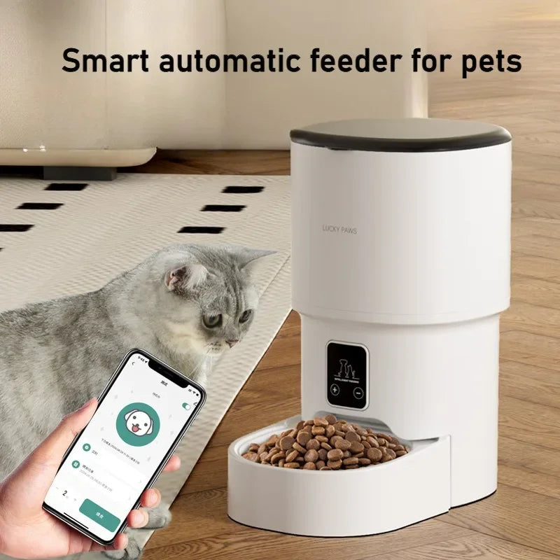 Pet Smart Cats Automatic Feeder Sealed Against Moisture Timer Quantitative Remote Cat Feeders 4l Capacity Pet Products