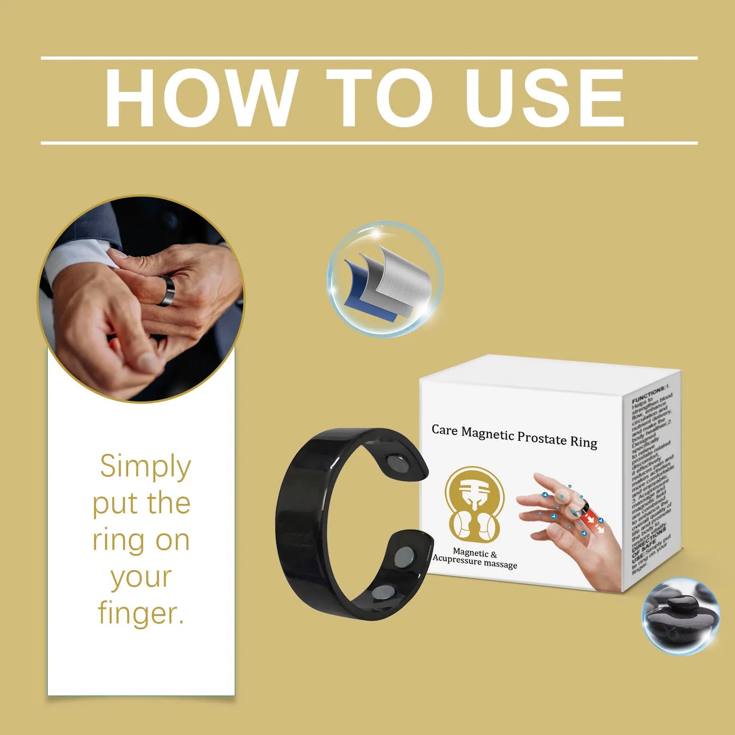 Prostate Ring Soothes And Improves Circulation, Enhances Function And Promotes Health. Health Ring