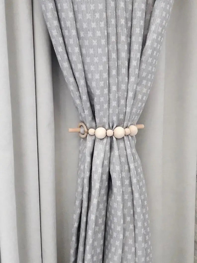 Wooden Curtain Holder Curtain Tieback Hanging  wooden Curtain rope Ball Tie Back Curtain Straps Home Decoration
