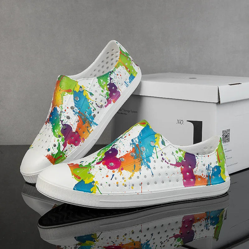 Kid Boy Girl Garden Cave Shoe Child Sandal Women Garden Sandals Graffiti Diy Casual Outdoor EVA Beach Summer Sandal Holey Shoes