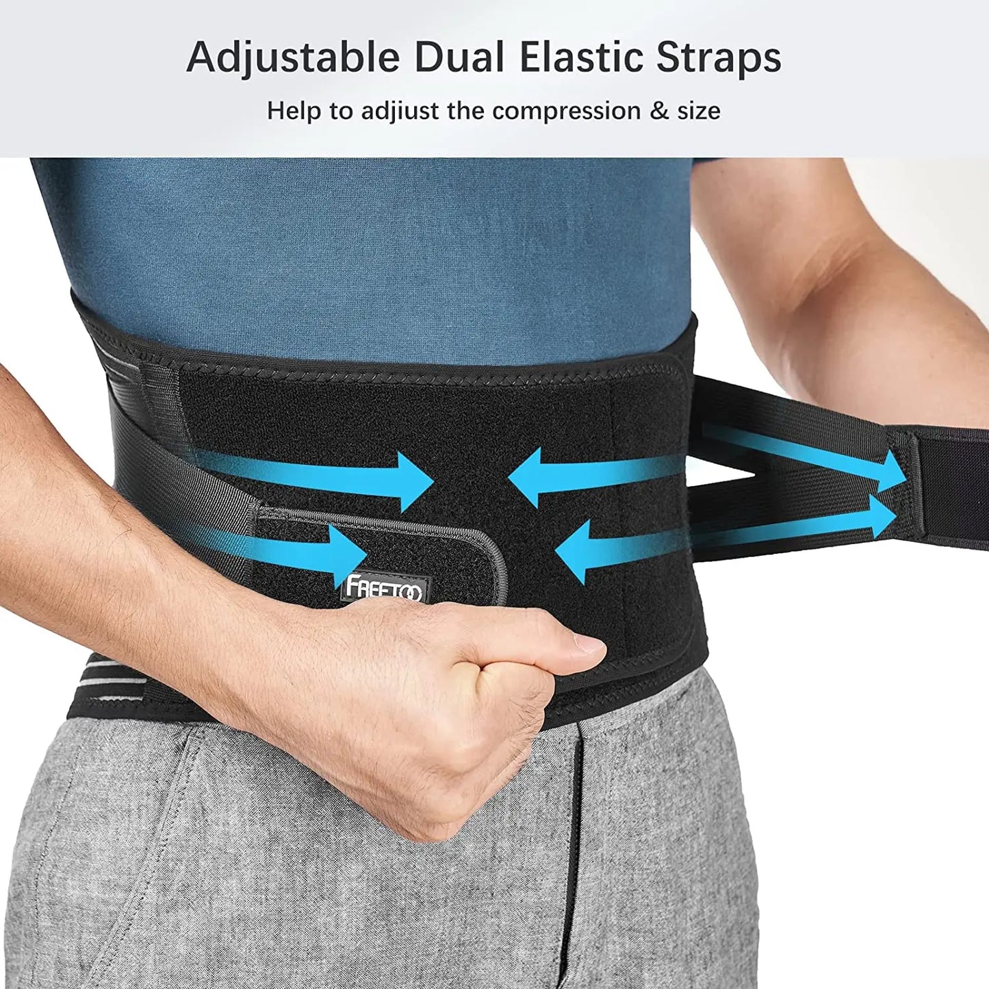 Back Braces for Lower Back Pain Relief with 6 Stays, Breathable Back Support Belt, Anti-skid lumbar support belt with 16-hole