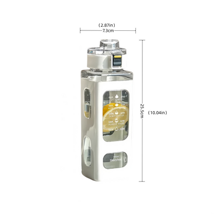 1 Piece White 900ml Sports Water Bottle Portable Sippy Cup Suitable For Outdoor Sports Carrying Handheld Square Plastic Cup