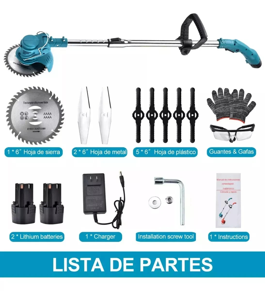 2025 new household garden electric lawn mower, lawn trimmer, automatic release rechargeable garden lawn trimmer