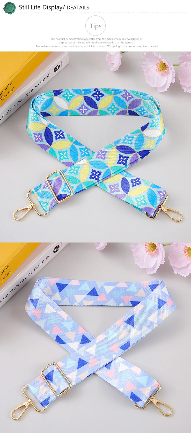 Fashionable And Minimalist Shoulder Strap Print Adjustable Bag Strap Luggage Replaceable Travel Accessories