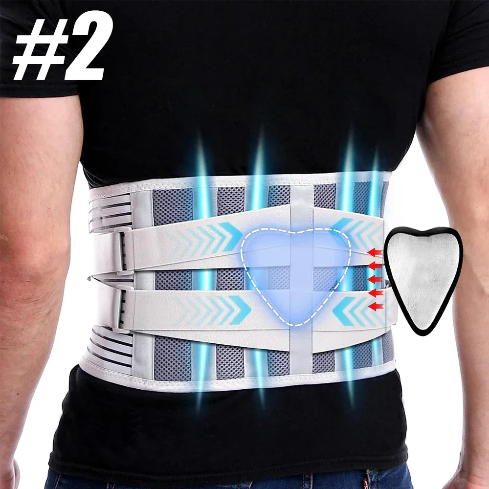 Back Brace with Lumbar Pad,6 Flexible Support,Back Brace for Men Lower Back,Lightweight Back Brace for Lower Back Pain