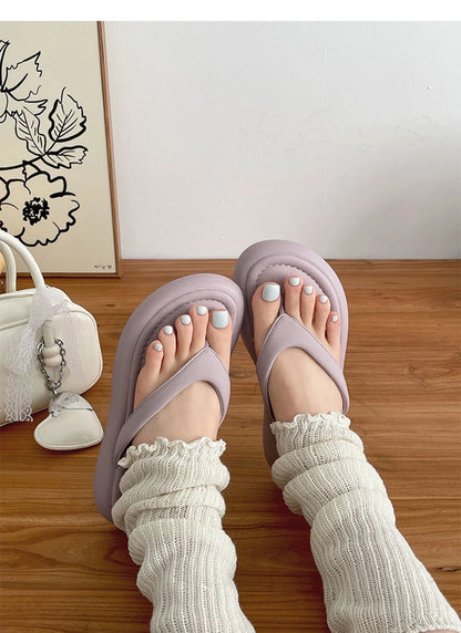 New Women's Summer Beach Flip Flops Slip-On Fashion Casual Vacation Slippers Soft Sole Footwear for Ladies