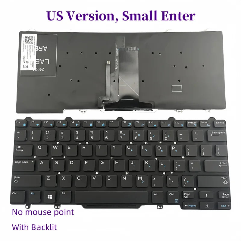 New US/RU/SP Laptop Layout Keyboard For Dell Latitude 3340 3350 5490 5480 E3340 E5450 E7450 E5470 E7470 P72G