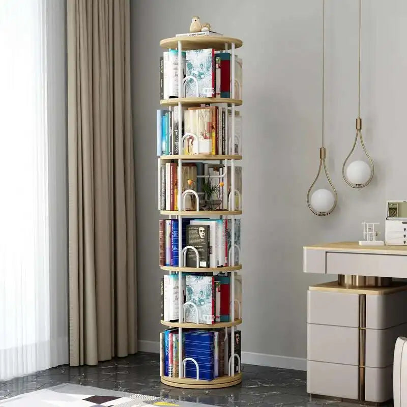 Modern Closet Bookcase Organizer Cabinet Display Rotating Bookcase Magazine Shelves Estante Para Livros Minimalist Furnitures
