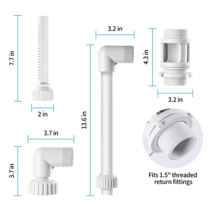 Swimming Pool Waterfall Fountain Kit PVC Feature Water Spay Pools Spa Decorations Easy Install Swimming Pool Accessories