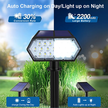 LED Outdside Lighting Light Sensor Garden Park Night Decor Lawn Pathway Solar Spotlight Walkawy Lamp White/Warm White Lights ﻿