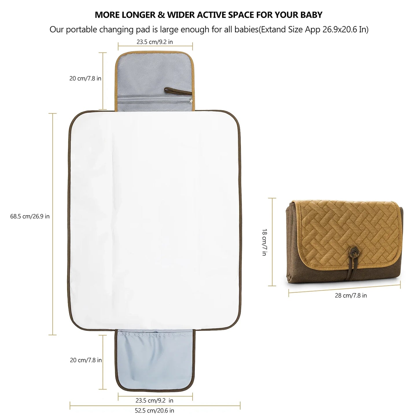 Portable Multifunction Foldable Waterproof Changing Pad Newborn Baby Diaper Changing Mat Changing Pads