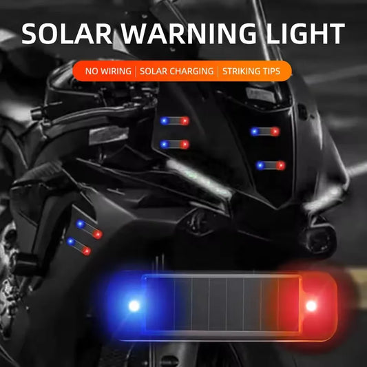 Car solar charging, grille light, night riding, anti rear end collision, motorcycle, electric vehicle, universal flashing warnin