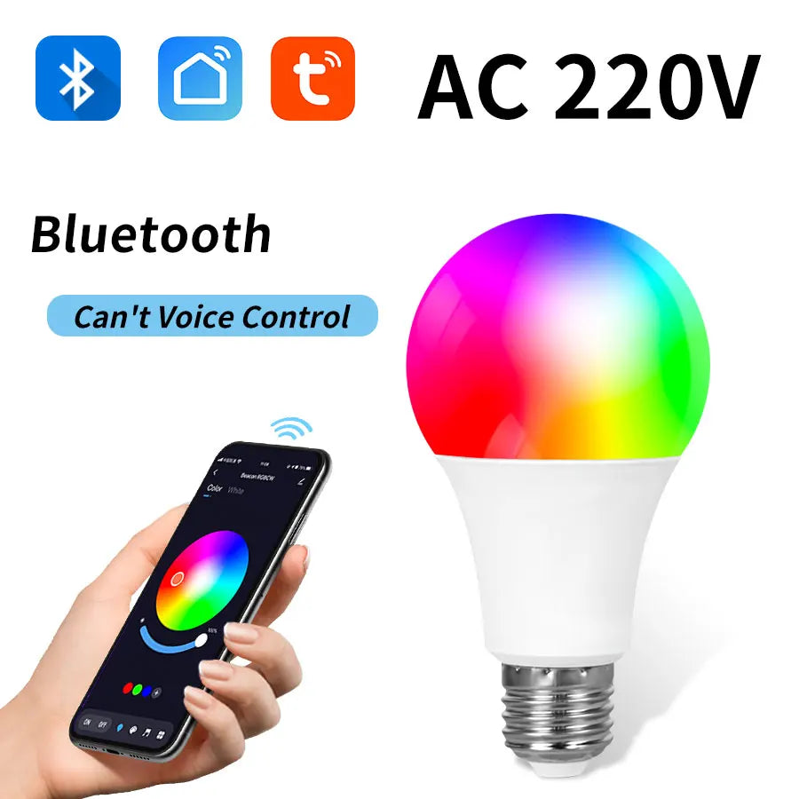 Tuya Bluetooth Smart LED Light Bulb E27 RGB 110V 220V Smart Lamps for Livingroom Decoration Party Lighting Smart Life