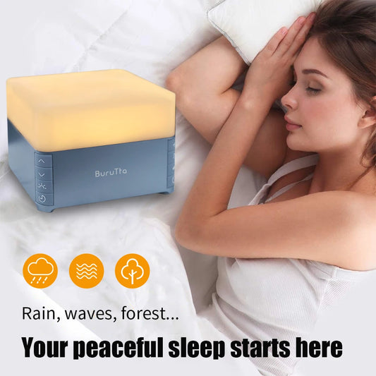 White Noise Sound Machine, Sleep Aid Device with 39 Soothing Sounds & Breathing Light Portable Baby Sleep Soother with Timer