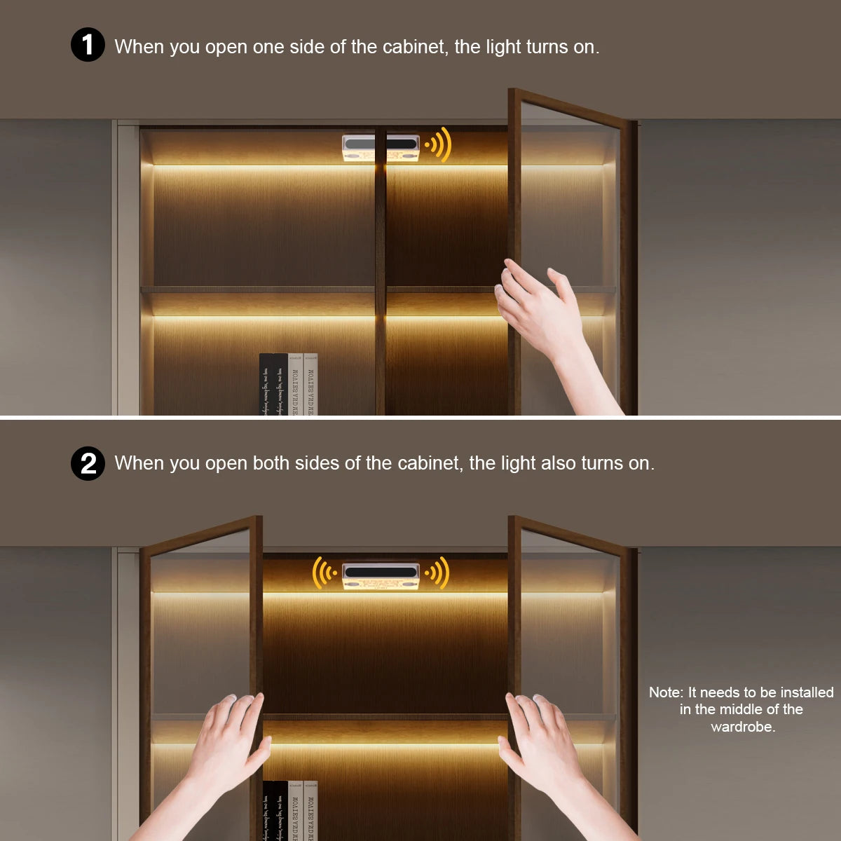 Smart Double Door Proximity Sensor Switch DC 12V-24V LED Light Switch For Wardrobe Cabinet Closet Backlight DIY Control Switch