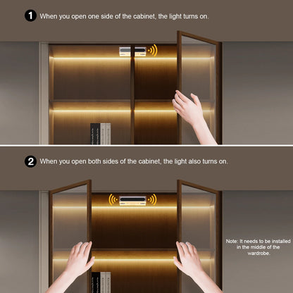 Smart Double Door Proximity Sensor Switch DC 12V-24V LED Light Switch For Wardrobe Cabinet Closet Backlight DIY Control Switch