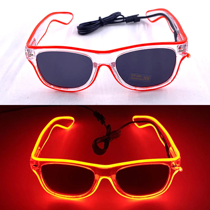 Light Up LED Glasses 5 Colors Heart Shape Glow Glasses Glow in The Dark Party Supplies Neon Party Favors for Kids Adults