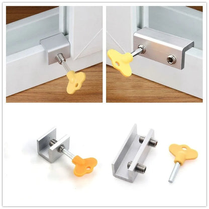 Sliding Sash Stopper Cabinet Locks Straps Doors Security Anti-theft Lock Window Sliding Door Baby Kids Child Safety Doors Lock