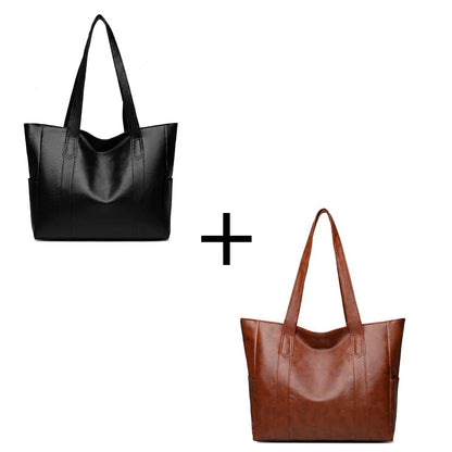 Vintage Large Capacity Tote Bag, Retro Vegan Shoulder Bag, Women's Casual Handbag For Commute