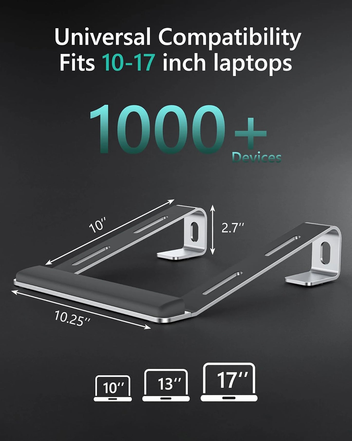 Ergonomic Laptop Stand Aluminum Alloy Laptop Stand Aluminum Portable Laptop Stand for Base with Wrist Pad