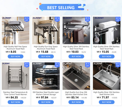 Bathroom Accessories Brushed Gold Space Aluminum Towel Rack Shelf European Hardware Pendant Set Storage Bar Paper Holders