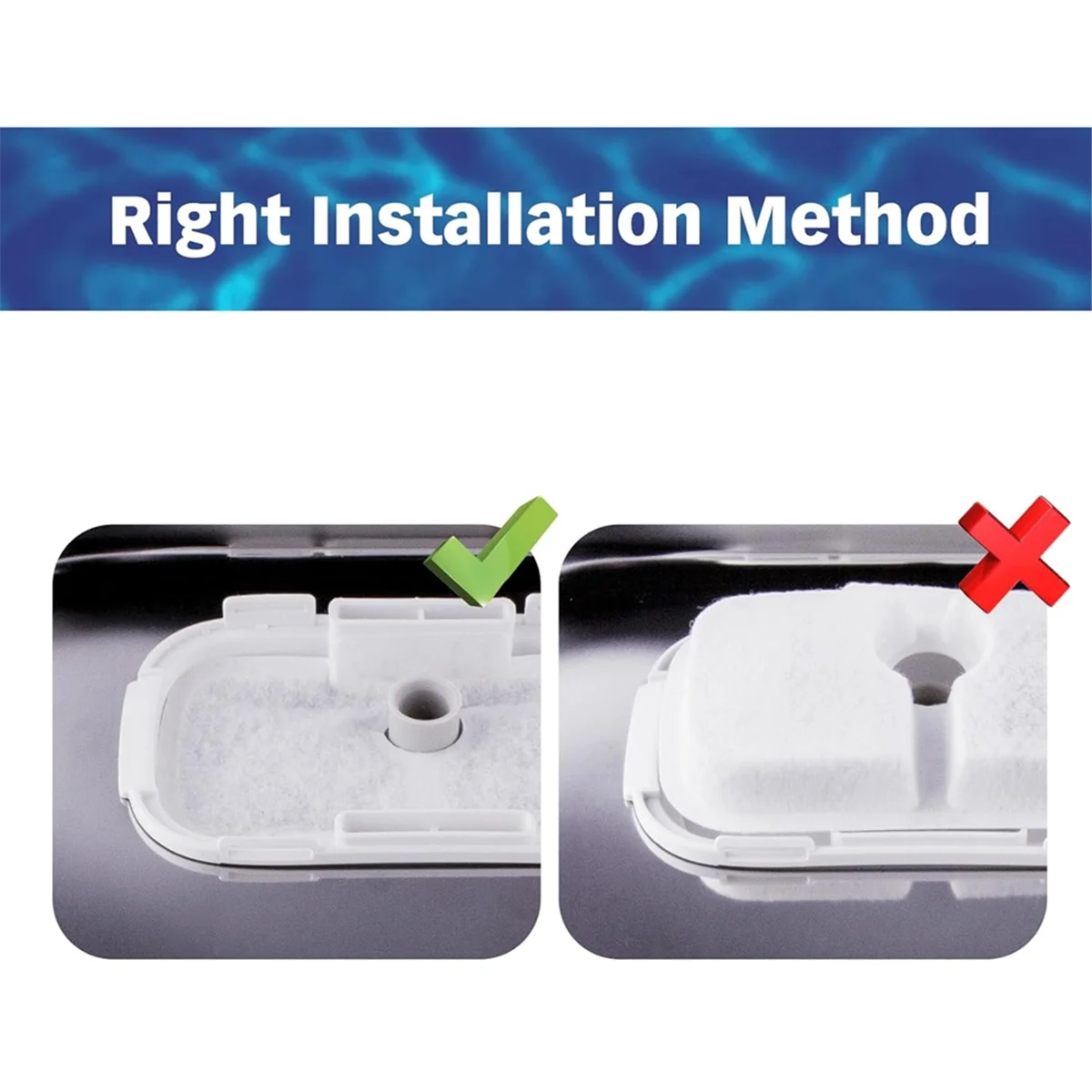 Cat Water Fountain Replacement Filters for PETLIBRO PLWF105/PLWF115/PLWF005 Pet Water Fountain Triple Filtration