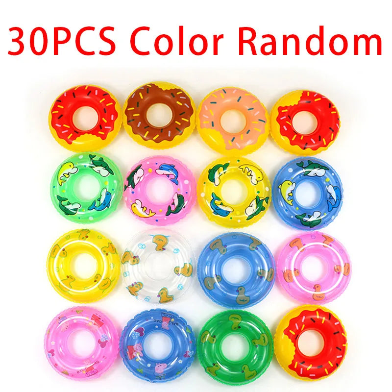 20PCS inflatable mini swimming rings water games swimming ring toys neighborhood mini children's swimming rings donuts