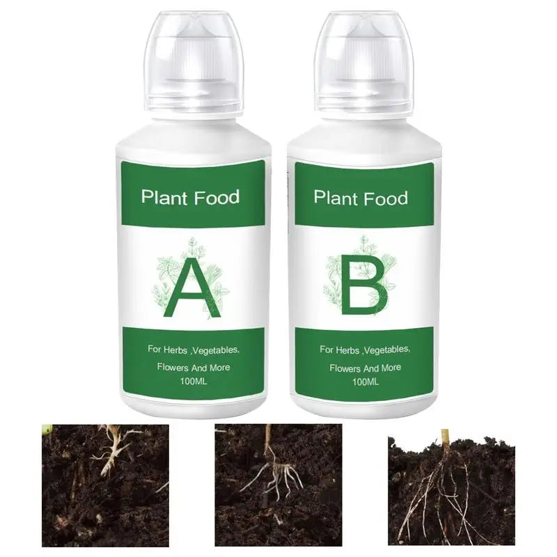 Hydroponic Nutrient Solution A&B Natural Nutrients Liquid Fertilizer Hydroponics Plant Food for Flowers Vegetables Garden Supply