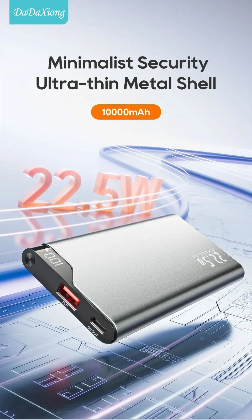 22.5W Power Bank 10000mAh Portable Charger PowerBank Fast Charging External Battery For iPhone16 15 14 Xiaomi poweer bank