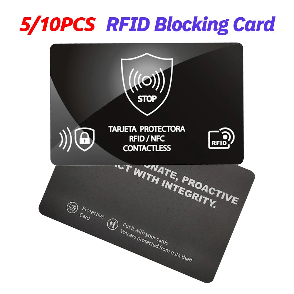 5/10PCS RFID Blocking Cards NFC Debit Credit Card Passport Protector Blocker Set Smart Anti-theft Design RFID Blocker