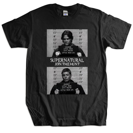 Mens T-shirt TOPS Supernatural Mugshot's T shirt supernatural mug mugshot sam dean winchester sam unisex tee-shirt
