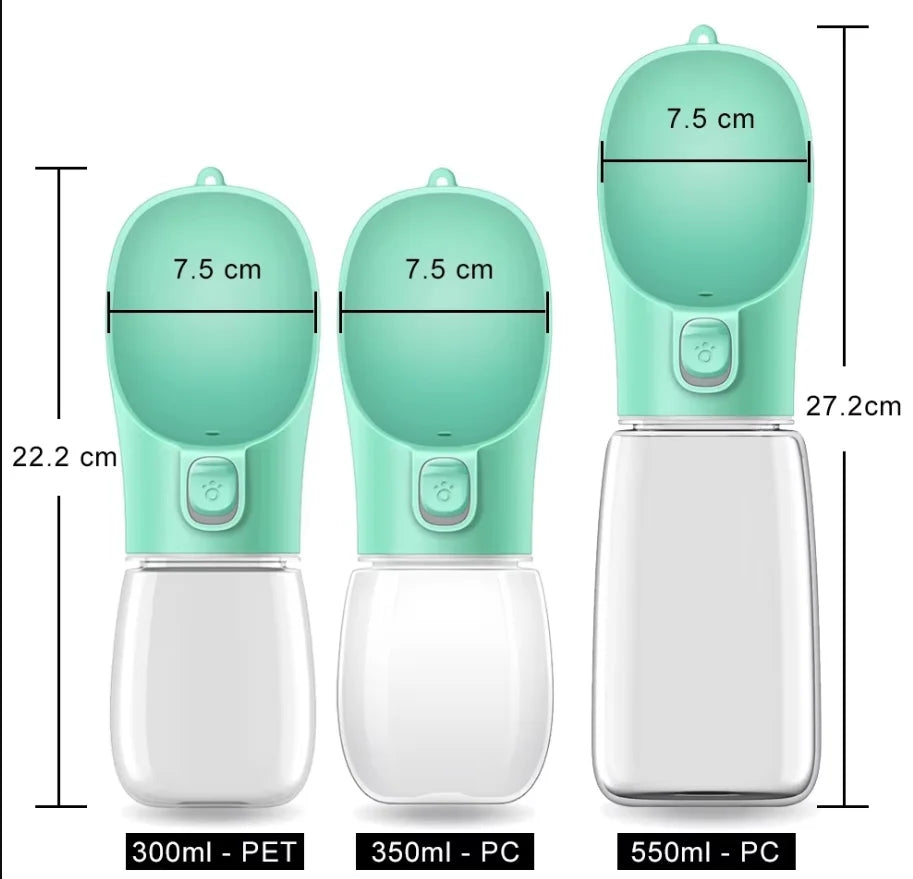 Traveling Dog Water Bottle Portable Drinking Water Bowl Press Bottom Puppy Pet Outside 300-500ML Feeding Bottle with Strip