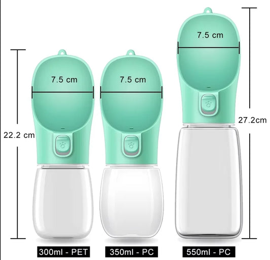 Traveling Dog Water Bottle Portable Drinking Water Bowl Press Bottom Puppy Pet Outside 300-500ML Feeding Bottle with Strip