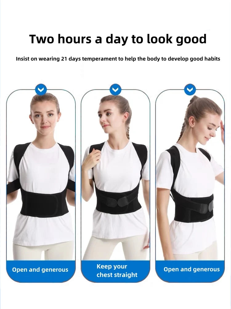 Posture Back Brace Adjustable Back Support Strap to Men and Women Prevent Spinal Distortion and Hunchback Suitable for Exercise