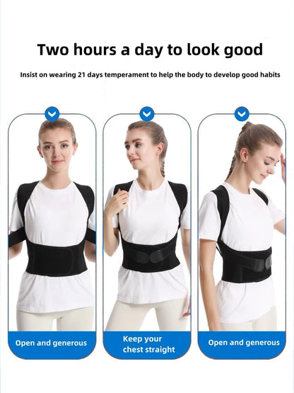Posture Back Brace Adjustable Back Support Strap to Men and Women Prevent Spinal Distortion and Hunchback Suitable for Exercise