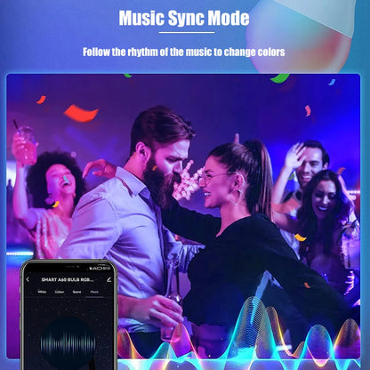 Bluetooth Smart LED Bulb Tuya Light Bulbs AC 85-265V Dimmable Spotlight Bulb 15W E27 RGB+CW+WW LED Color Change Lamp For Home