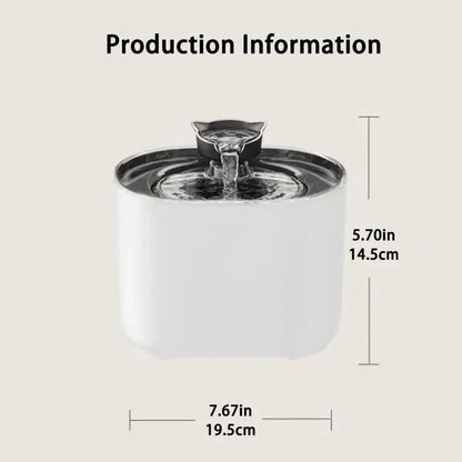 Cat Water Fountain Automatic Recirculating Filter Pet Drinking Dispenser USB Electric Pump Quiet Cat Ear Design
