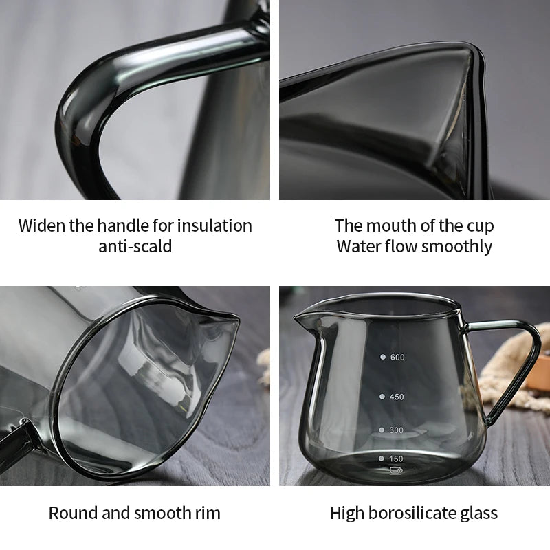 YOMDID 400/600ML Coffee Pot Glass Coffee Teapot Coffee Carafe Reusable Milk Juice Coffee Kettle Coffee Server Without Filter Cup