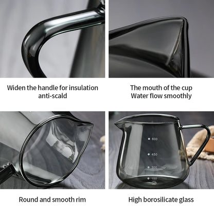 YOMDID 400/600ML Coffee Pot Glass Coffee Teapot Coffee Carafe Reusable Milk Juice Coffee Kettle Coffee Server Without Filter Cup