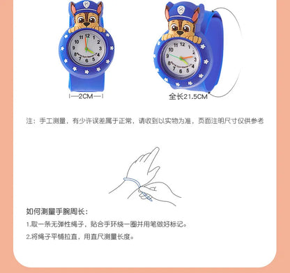 Paw Patrol Kids Watch Cartoon Waterproof Patting Watches Fashion Children Silicone Strap Wrist Watch Students Clock Gift