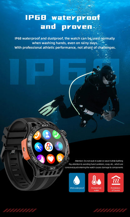 LOKMAT ZEUS 6 PRO Smart Watches Bluetooth Calls Flashlight Waterproof Smartwatches 1.46'' Screen Compass Sport Fitness Tracker