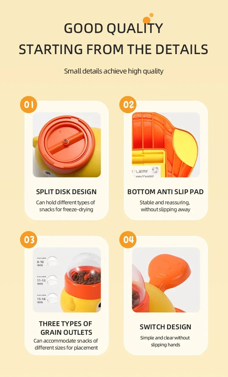 Automatic Dog Feeder Duck Design With Pedal For Feeding And Water Drinker Dogs Food Dispenser Pet Bowl